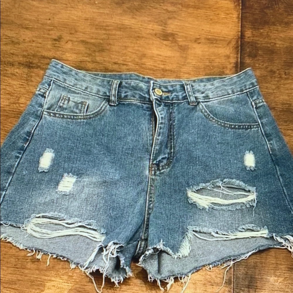 Distressed Denim Women Shorts